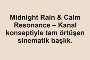 Midnight Rain & Calm Resonance – Kanal konseptiyle tam örtüşen sinematik başlık.